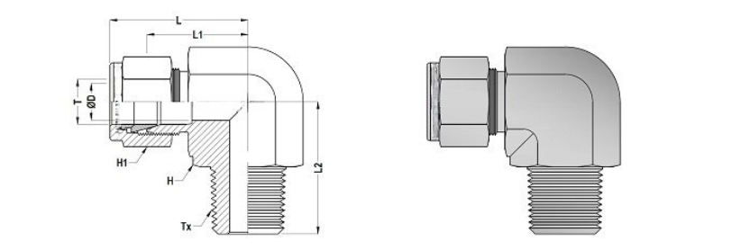 Pipe Gauge 90° Syphon Main View